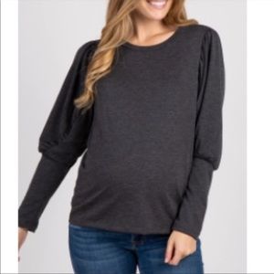 PinkBlush | Long Sleeve Grey Maternity Shirt, Sz S